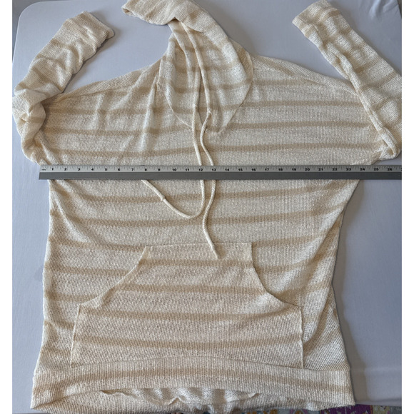 Enti Women's M Boho Lightweight Open Knit Hoodie Sweater Beach Coastal Travel - Picture 5 of 7